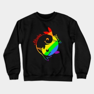 rainbow narwhale zen ying yang Crewneck Sweatshirt